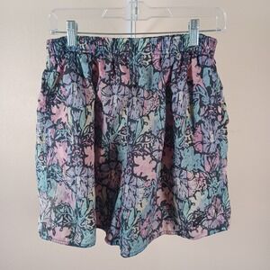 Nike Vintage Novelty Retro Print Pull On Nylon Active Shorts White Tag Youth L